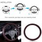1pc 14'' 15'' Black/Red Car Faux Leather Auto Steering Wheel Cover Universal