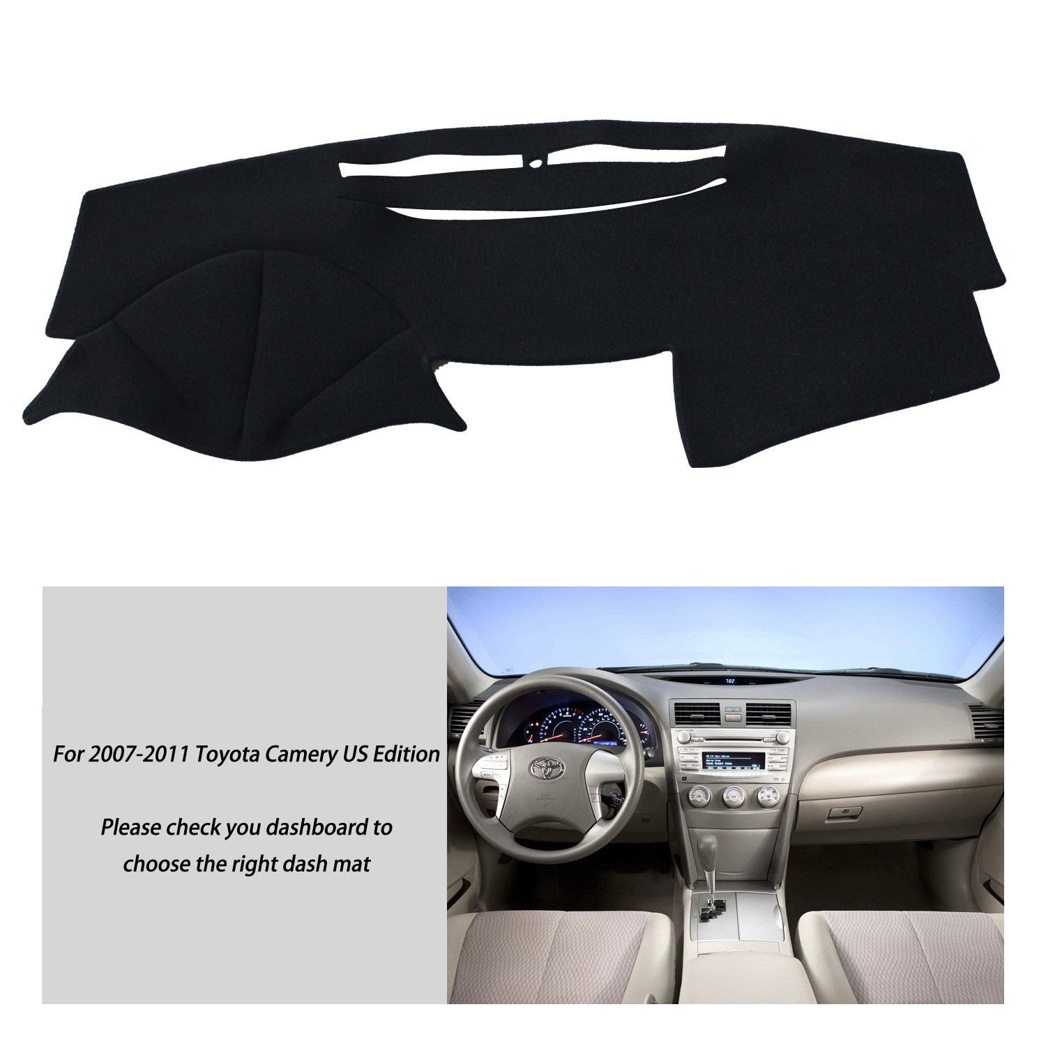 US Fits For 2007-2011 TOYOTA CAMRY DASHMAT DASH COVER MAT DASHBOARD COVER BLACK