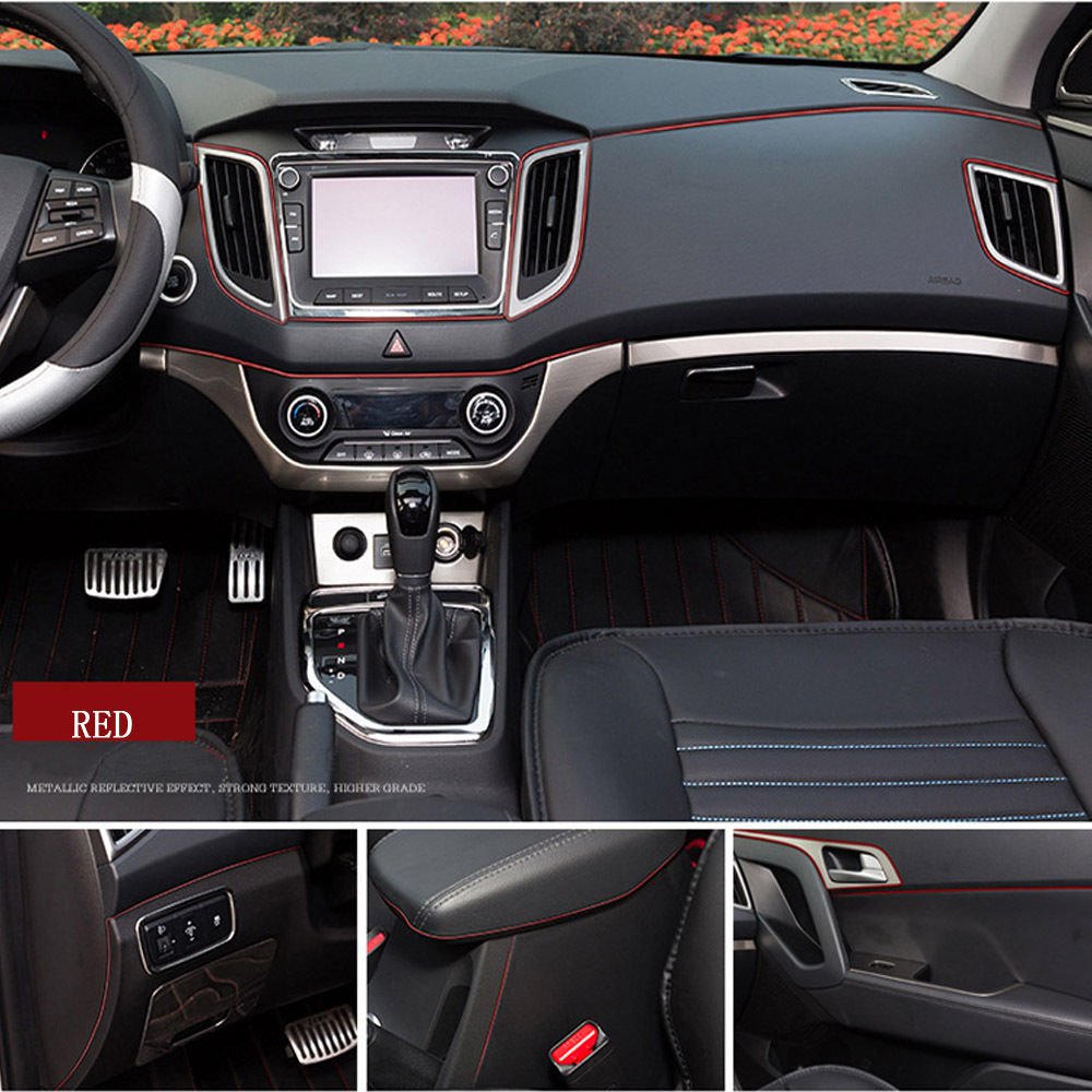 5 Meters Red Styling Moulding Filler Insert Strip Trim Car Interior Decorative