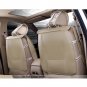 US Car L Size Beige PU Leather Seat Covers 5-Seat Front+Rear+Neck Lumbar Pillows