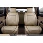 US Car L Size Beige PU Leather Seat Covers 5-Seat Front+Rear+Neck Lumbar Pillows
