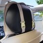 US Car L Size Beige PU Leather Seat Covers 5-Seat Front+Rear+Neck Lumbar Pillows
