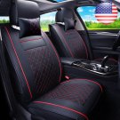 US STOCK 2x Car SUV PU Leather Front Seat Covers w/Free 2pc Neck Pillows Set Kit