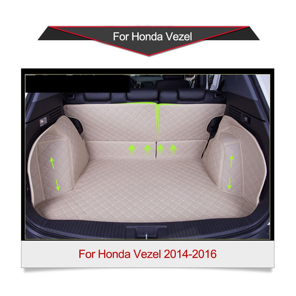 Cargo Trunk Mats Boot Liner Carpets For Honda HRV Vezel 2014-2016 All-Weather