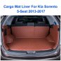 Car Cargo Trunk Boot Mats Liner For Kia Sorento 5-Seat 2013-2017 All-Weather Kit