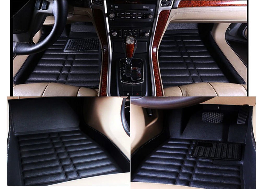 Black Floor Mats FloorLiner For Benz C-Class 2014.11-2016 All-Weather Front+Rear