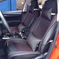5-Seat SUV Car PU Leather Seat Covers S Size Front + Rear w/ 4 Pillows Black/Red