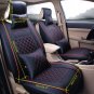 5-Seat SUV Car PU Leather Seat Covers S Size Front + Rear w/ 4 Pillows Black/Red