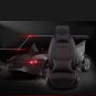 5-Seat SUV Car PU Leather Seat Covers S Size Front + Rear w/ 4 Pillows Black/Red
