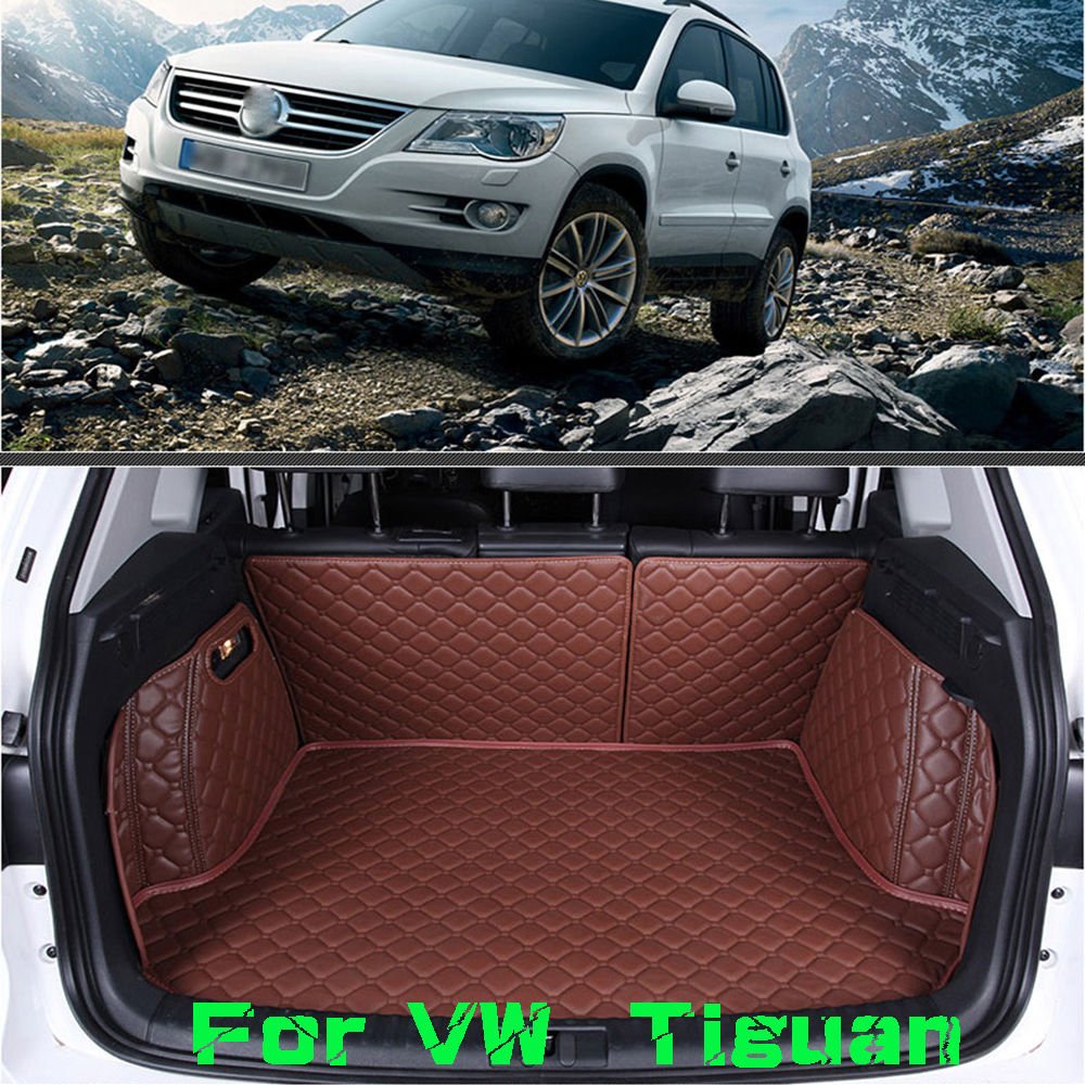 Brown Trunk Boot Mats Cargo Liner For Volkswagen Tiguan 2009-2014 All-Weather