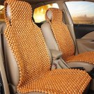 2pc Car Summer Natural Wood Wooden Beaded Massage Truck Seat Cover Cool Cushion