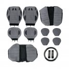 13x 5-Seats Sedan SUV M Size Gray / Grey PU Seat Covers Front+Rear Full Set Kit