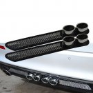 2pc Car Rear Grid Simulation Vent Double Tube Exhaust Pipe ABS Exterior Decor