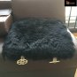 1pcs 18''x18'' Genuine Sheepskin Long Wool Car Seat Covers Chair Cusion Black