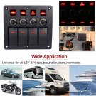 1pc 4-Gang Rocker Switch Breaker Panel Circuit LED For Marine Boat Car Truck RV