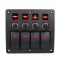1pc 4-Gang Rocker Switch Breaker Panel Circuit LED For Marine Boat Car Truck RV