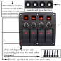 1pc 4-Gang Rocker Switch Breaker Panel Circuit LED For Marine Boat Car Truck RV