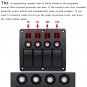 1pc 4-Gang Rocker Switch Breaker Panel Circuit LED For Marine Boat Car Truck RV