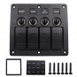 1pc 4-Gang Rocker Switch Breaker Panel Circuit LED For Marine Boat Car Truck RV