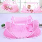 Durable Pink Baby Infant Sleeping Mosquito Net Pop Up Bubble Cot Bassinet Sleep