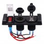 1x Dual-USB Center Control Power Off Switch Cigarette Lighter Socket 3-in-1 Kit