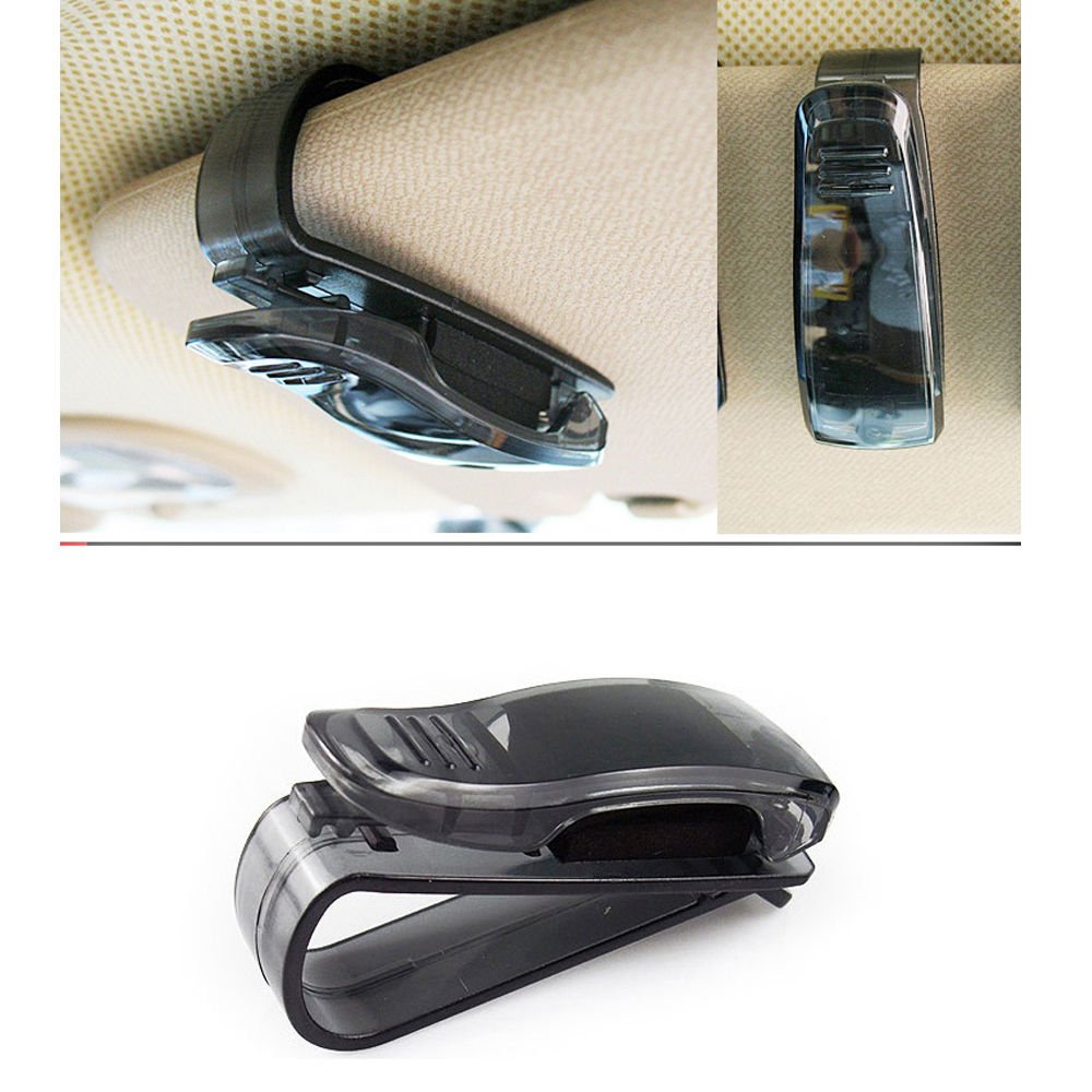 Universal Car Auto Sun Visor Glasses Holder Clip Sunglasses Eyeglass Card Black