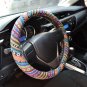 Multi-Color 15''/38cm Steering Wheel Cover Wrap Fashion Natural Fibers SUV Sedan