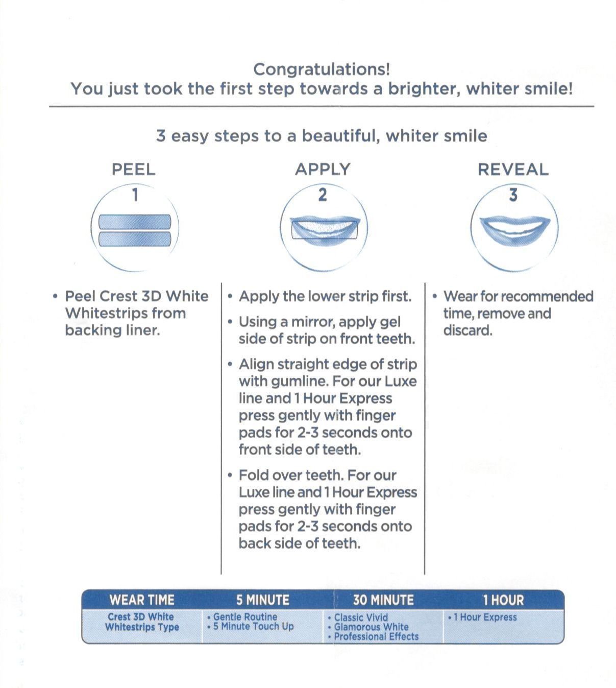 Crest 3D White LUXE Whitestrips Professional Whitening Effects 5 pouch