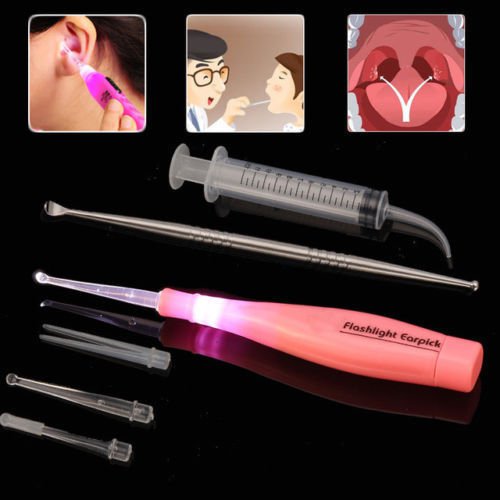 Tonsil Stone Remover Tools Kit LED Light Ear-pick Wax Remover Pick Earpick Clean