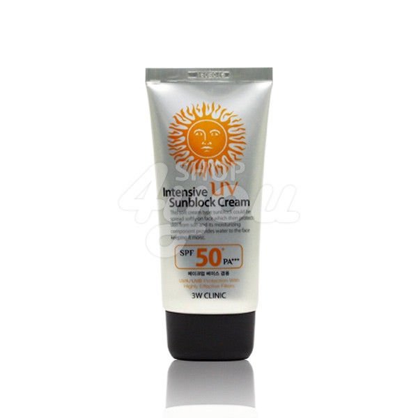 3W Clinic Intensive UV Sunblock Cream 70ml SPF50+ PA+++ +Free Sample
