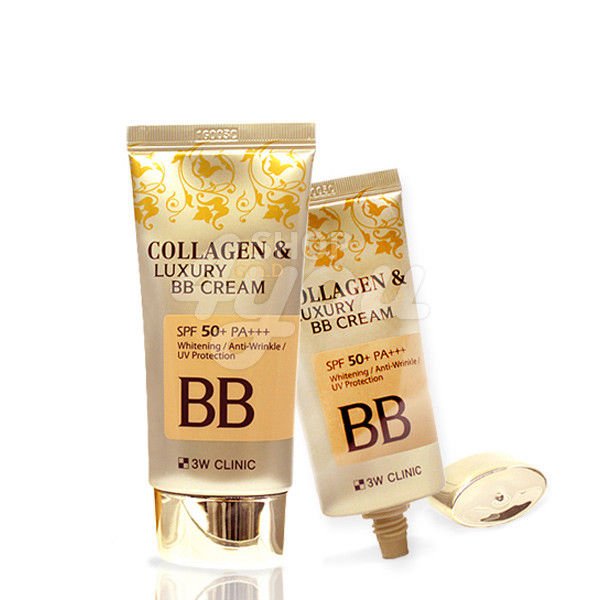 3W Clinic Collagen & Luxury Gold BB Cream 50ml SPF50+ PA+++ +Free Sample