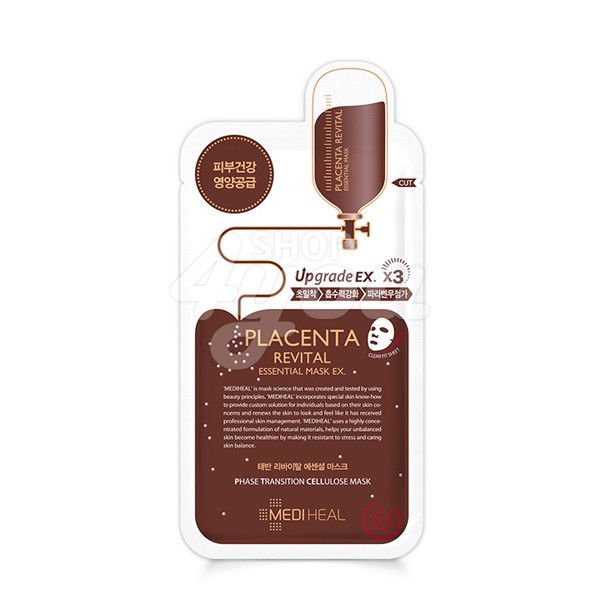 Mediheal Placenta Revital Essential Mask 1Pack X 10PCS +Free Sample