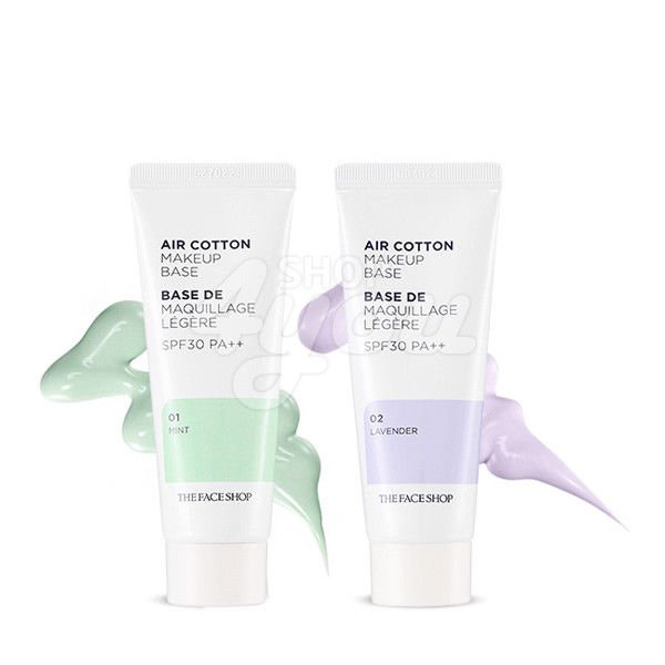 The Face Shop Air Cotton Makeup Base 40g SPF30 PA++ 2 Type +Free Sample