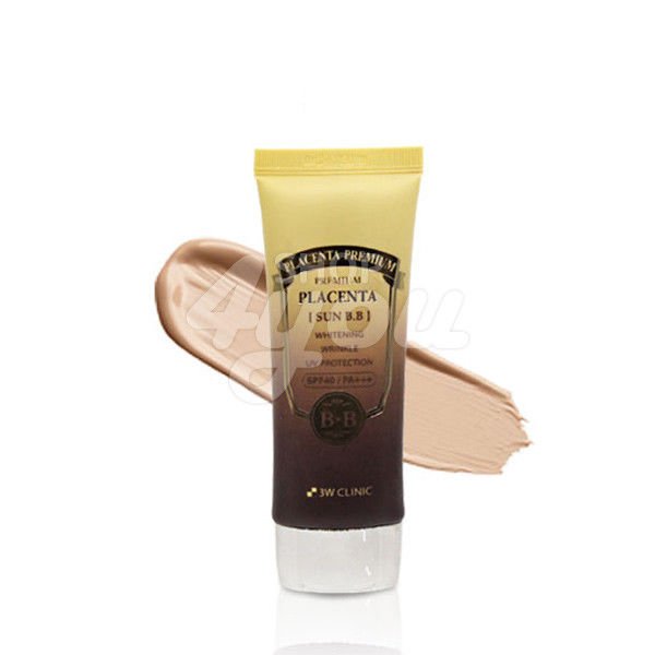 3W Clinic Premium Placenta Sun BB 70ml SPF40 PA+++ +Free Sample