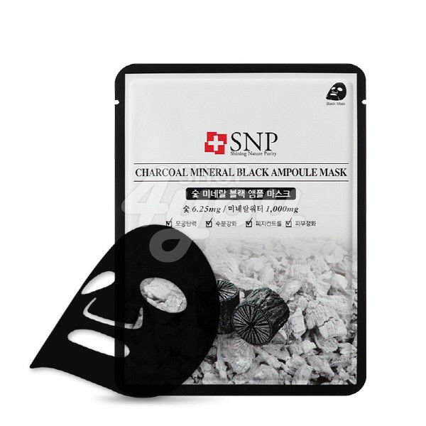 SNP Charcoal Mineral Black Ampoule Mask 25ml X 10 Pcs +Free Sample