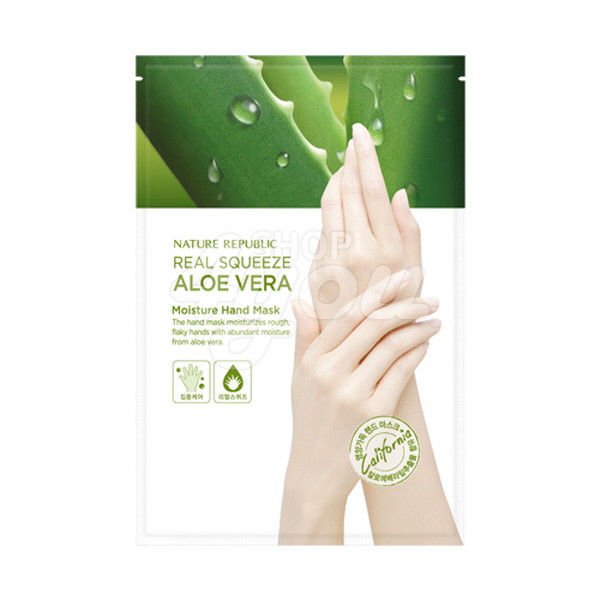 Nature Republic Real Squeeze Aloe Vera Moisture Hand Mask 1 Pack 14ml X 2