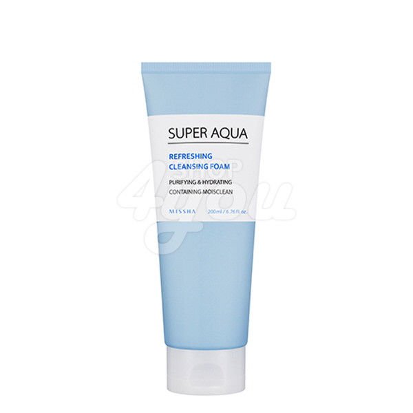Missha Super Aqua Refreshing Cleansing Foam 200ml +Free Sample