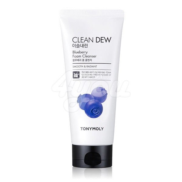 Tonymoly Clean Dew Foam Cleanser Blueberry 180ml +Free Sample