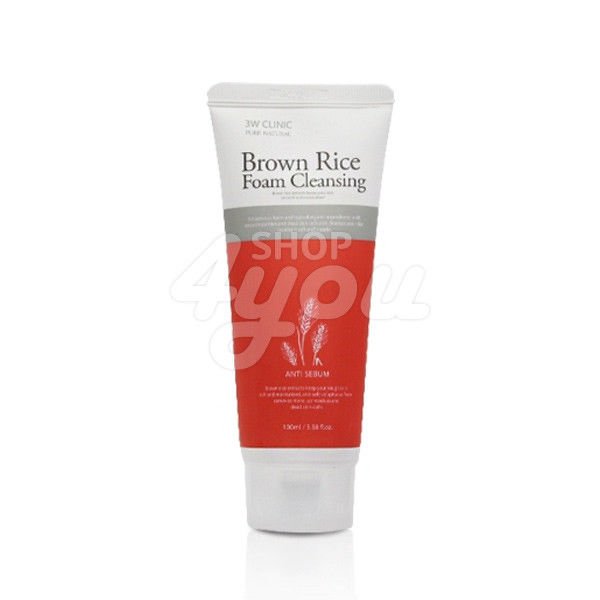 3W Clinic Brown Rice Foam Cleansing 100ml +Free Sample