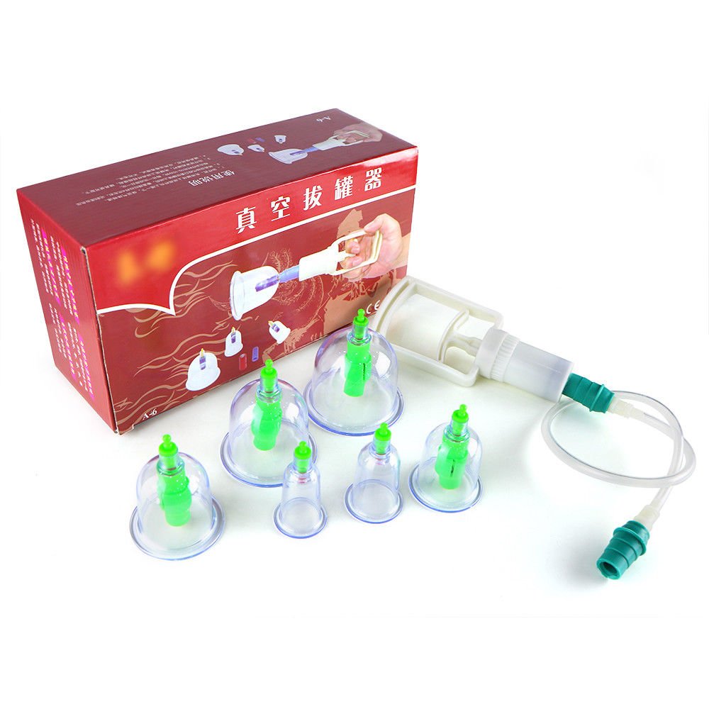 Newly Cupping Chinese Therapy Cellulite Medical Vacuum Body Massage Cup 6Pcs/Set