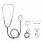 Professional Cardiology Stethoscope Black, Pink, Blue, Gray, Red 32 inch Length