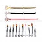 10Pcs Nail Art Brush Heads Replacement Salon 3D DIY Drawing Pen Tool Set 3 Color