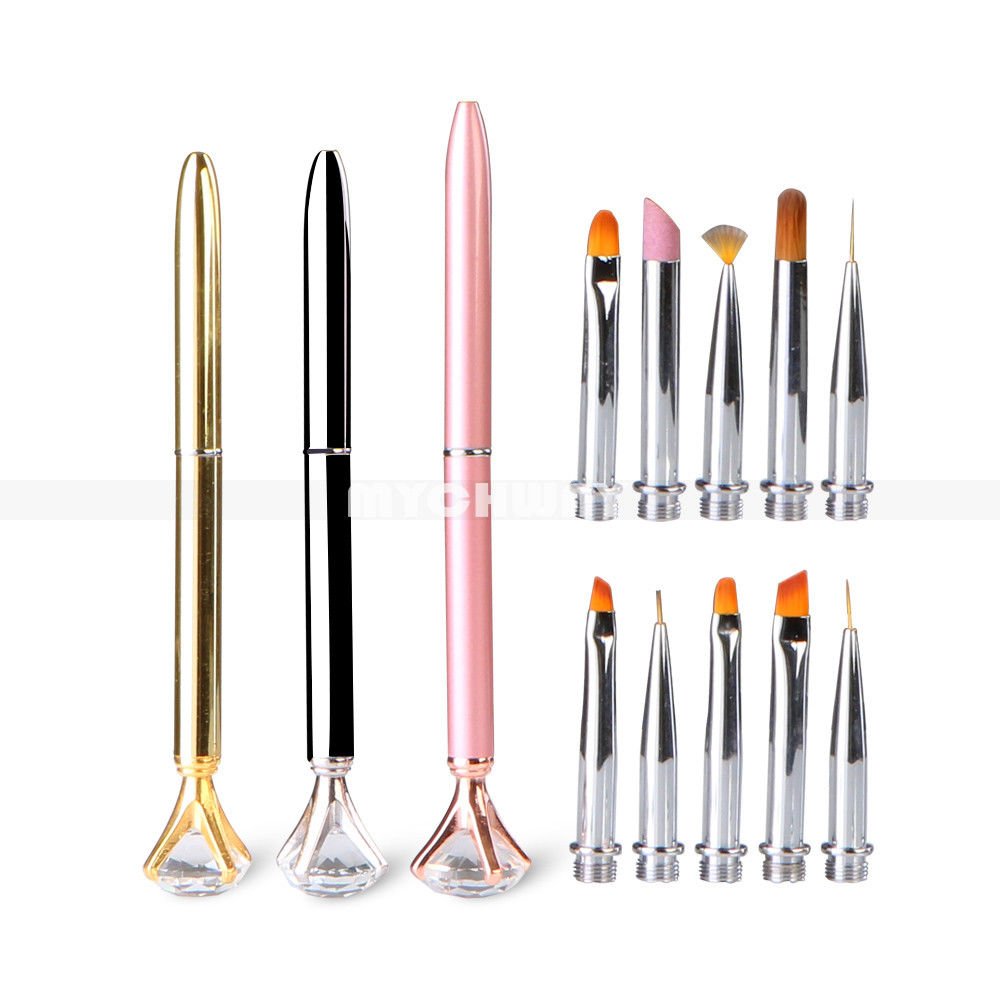 Nail Art Brush Heads Replacement Salon 3D DIY Manicure Drawing Pen Tools 10pcs/S