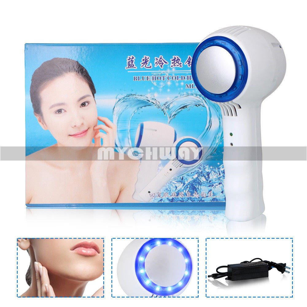 Portable Blue Light Hot&Cold Hammer Skin Rejuvenation Ice Fire Beauty Massager