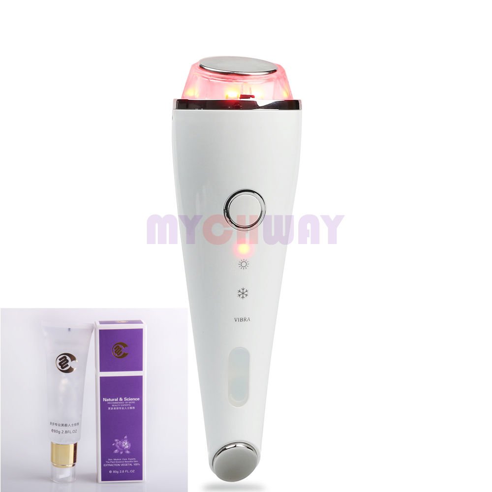 Anti Wrinkle Hot Cold Photon Light Skin Tighten Ultrasonic Massage Machine & GEL