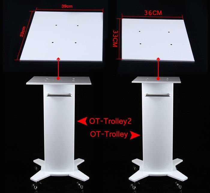 Ultrasonic Cavitation RF Beauty White Rolling Salon Iron Trolley Stand Assembled
