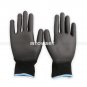 Black Nylon PU Safety Work Gloves Builders Grip Palms Coating Gloves 1/3 Pairs