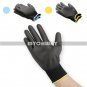 Black Nylon PU Safety Work Gloves Builders Grip Palms Coating Gloves 1/3 Pairs