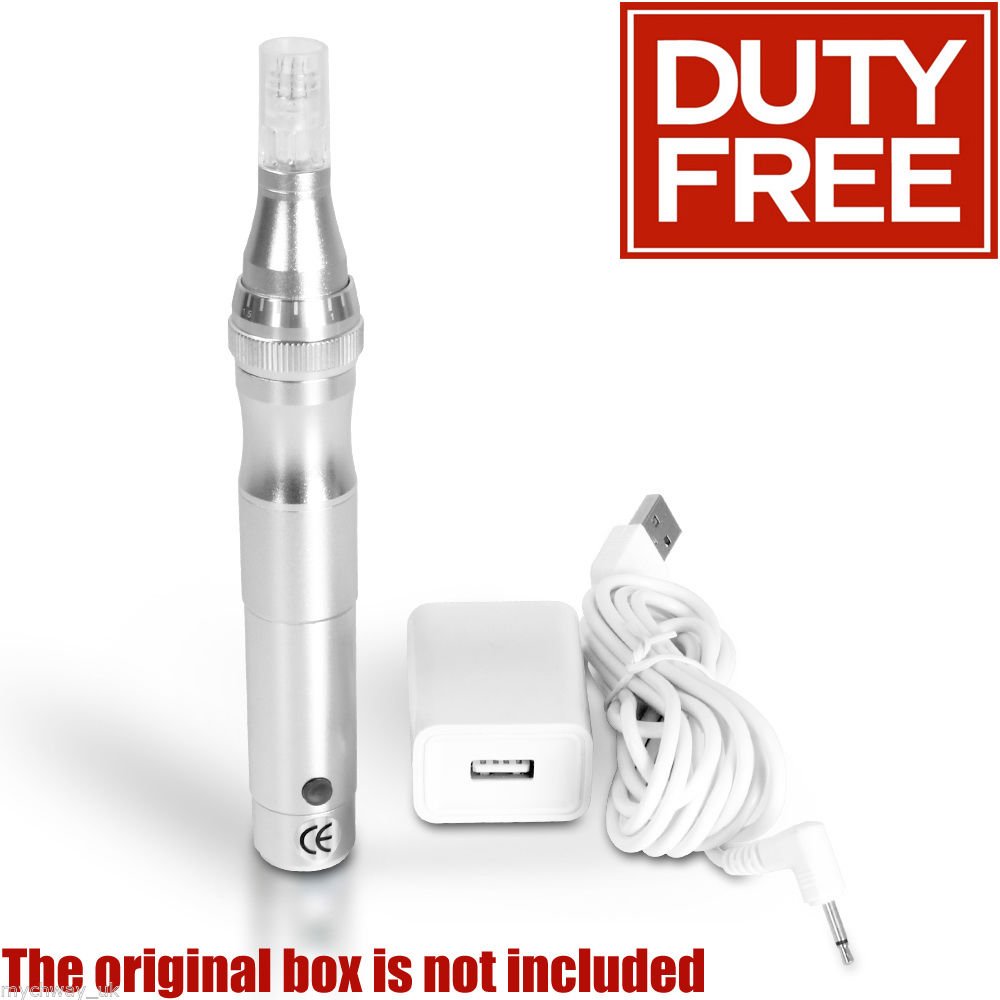 Electric Derma Pen Stamp Auto Micro Needle Roller W/ 9 Needles Cartridge Acne CE