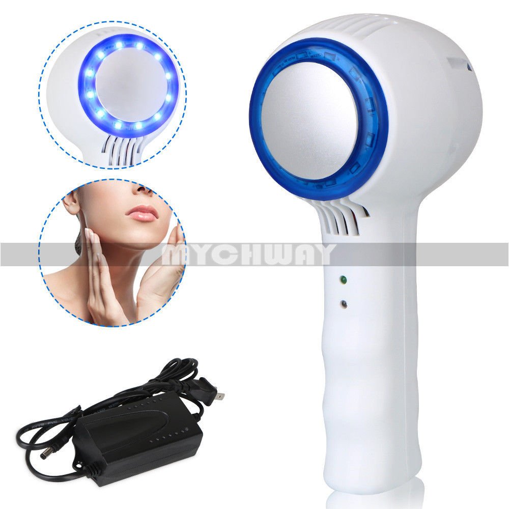 Blue Photon LED Light Hot Cold Hammmer Skin Rejuvenation Face Spa Massage Device